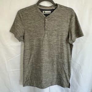 Tallwoods Men's Henley Small Pullover S/S Crewneck‎ Activewear Supersoft Gray